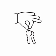 House key hand transaction icon vector sign