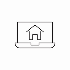 Online real estate house icon vector sign