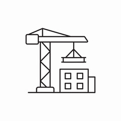 Construction crane building site icon vector sign