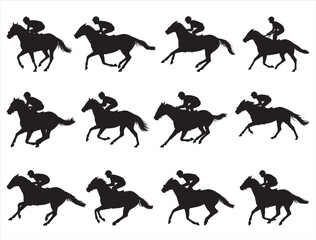 RACING HORSE JOCKEY SILHOUETTE