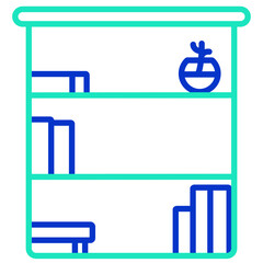 Book Rack outline dual color icon