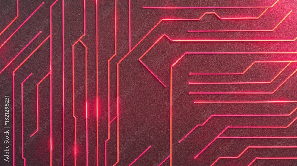 Poster textured background with neon circuit lines running in geometric shapes wallpaper ai generated image