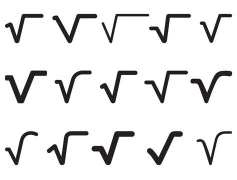 SQUARE ROOT SILHOUETTE WHITE BACKGROUND