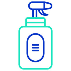 Spray Bottle outline dual color icon