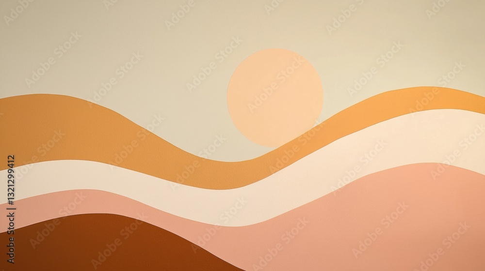 Poster abstract background with a gradient effect. it has a light beige color with a peach-colored circle i