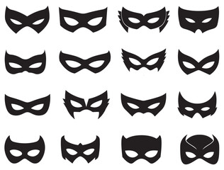 SUPER HERO MASK SILHOUETTE WHITE BACKGROUND