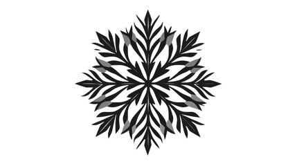 Fototapeta premium black and white snowflake isolated on white background