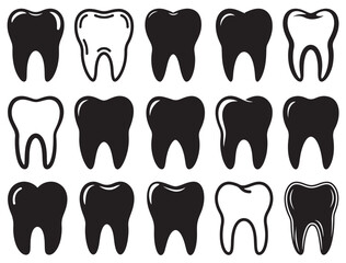 TEETH SILHOUETTE WHITE BACKGROUND