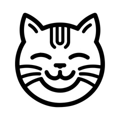 Cute stylized icon of a smiling cat face, representing joy and playfulness
