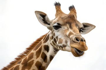 Naklejka premium expressive giraffe isolated on white background