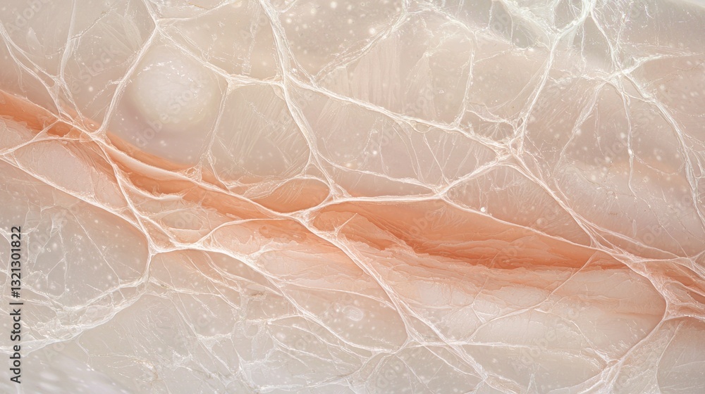 Poster close-up of a skin texture. the skin appears to be light pink in color and has a smooth, glossy surf