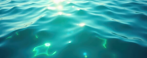 Obraz premium Subtle blue and green water ripples, abstract texture, shadow, illustration