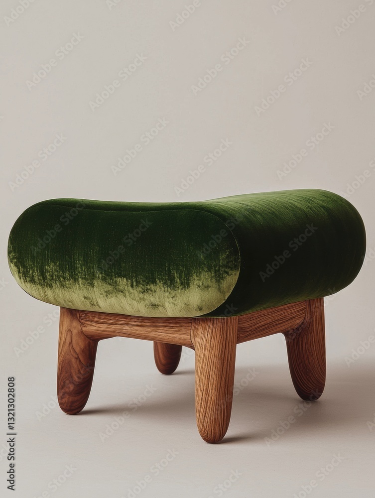 Poster modern bench with a unique design. the bench has a rectangular shape with a flat top and four wooden