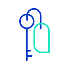 Hotel Key outline dual color icon