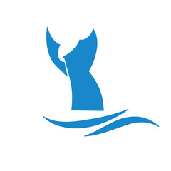 Naklejka premium fish tale vector icon 