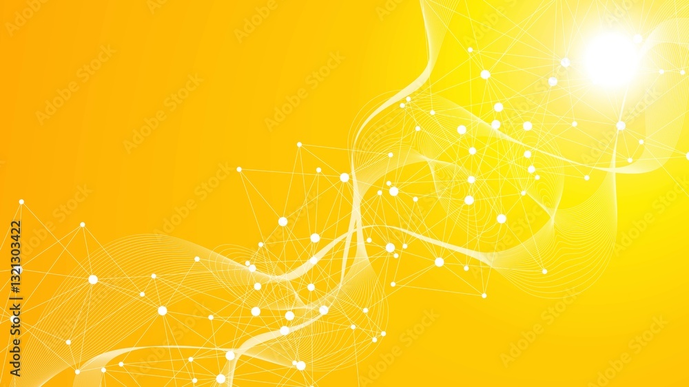 Poster modern abstract molecules structure for science or medical background. dna helix or atom visualizati