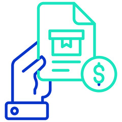Obraz premium Parcel Document outline dual color icon