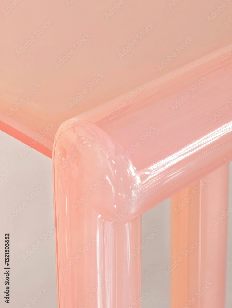 Poster close-up of a pink-colored object, which appears to be a part of a table or a chair. the object is m