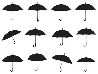 Obraz premium UMBRELLA SILHOUETTE WHITE BACKGROUND
