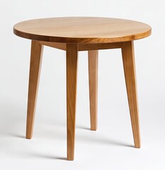 Simple round wooden side table