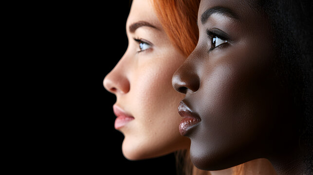 faces of people with different ethnicities posing in profile