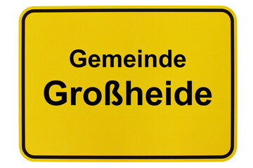 Illustration eines Ortsschildes der Gemeinde Großheide in Niedersachsen