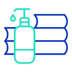 Obraz premium towels and soaps outline dual color icon