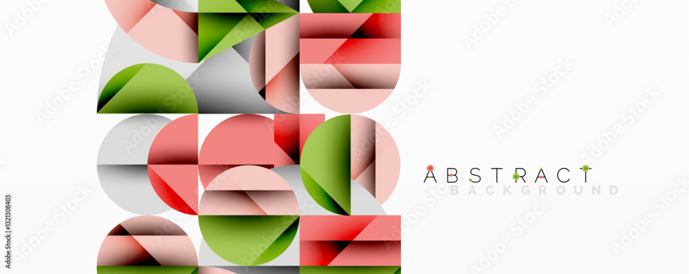 Aufkleber Modern abstract composition with layered circles and angular segments featuring gradients, transparency effects, and a structured geometric layout