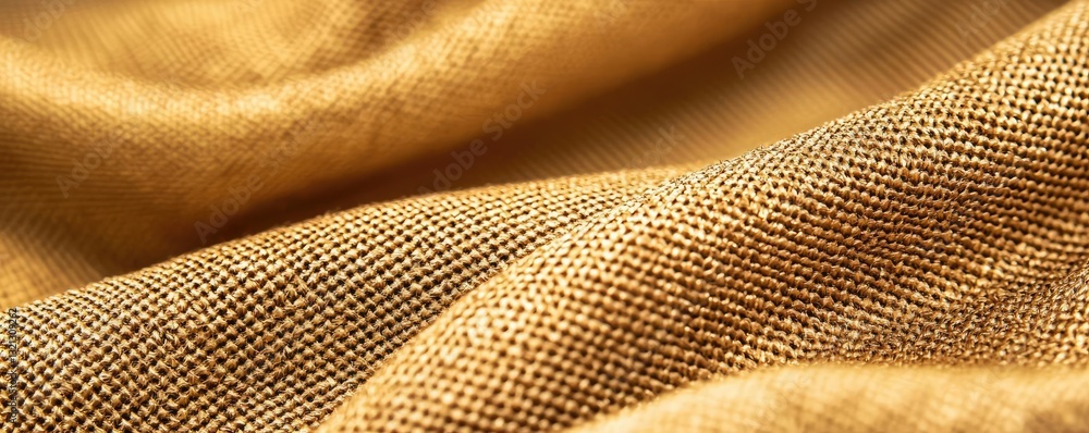 Poster abstract art background concept. close-up view of luxurious golden fabric with soft texture and eleg