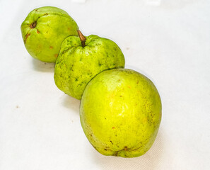 green apples on a white background