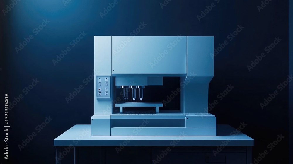 Poster A lab bench with a machine on top