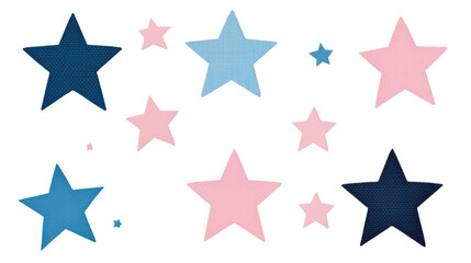 set of colorful stars shape isolated on white background