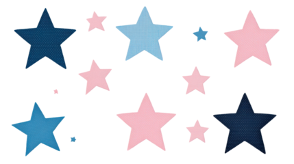 set of colorful stars shape isolated on white background