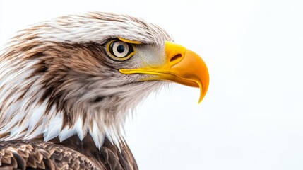 banner material, posters, and materials for making presentations. eagle head on white background as text space