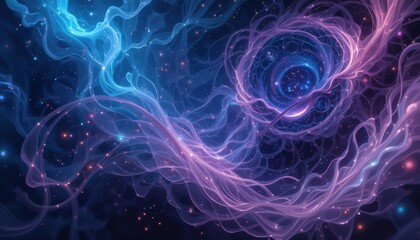Fototapeta premium Cosmic Nebula Swirling Glowing Energy Forms