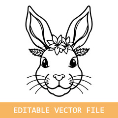 Portrait of sphynx cat head with flowers. Floral cat with blossom headband. 