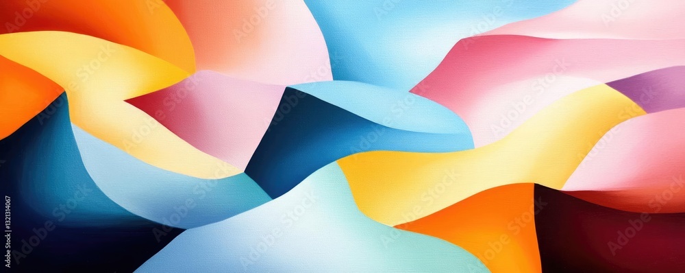 Poster abstract art background concept. vibrant abstract waves in soft hues creating a sense of fluid motio