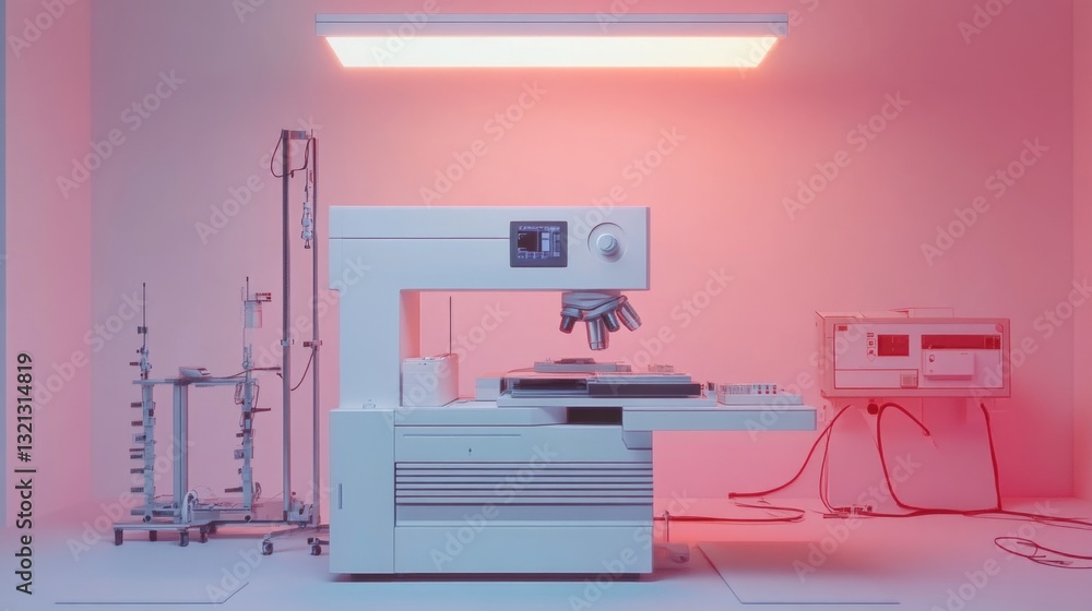 Aufkleber Laboratory scene with microscope and other scientific instruments