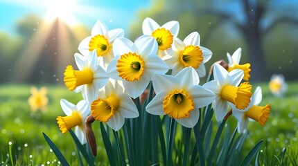 Obraz premium daffodils in spring