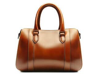 A designer handbag with elegant leather textures, high-resolution, perfect lighting, isolated on a white background