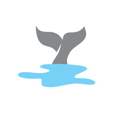 Illustration of a tail of a whale
