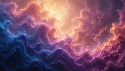 Obraz premium Abstract Waves of Purple Pink and Blue Hues