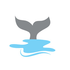 Illustration of a tail of a whale
