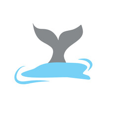 Naklejka premium Illustration of a tail of a whale 