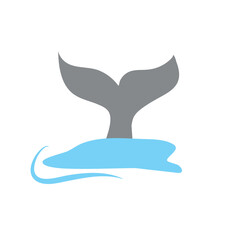 Illustration of a tail of a whale

