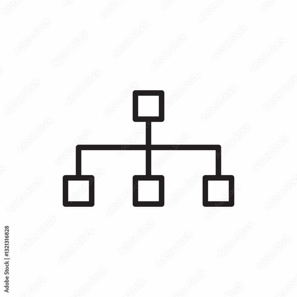 Aufkleber organization hierarchy structure chart icon vector sign