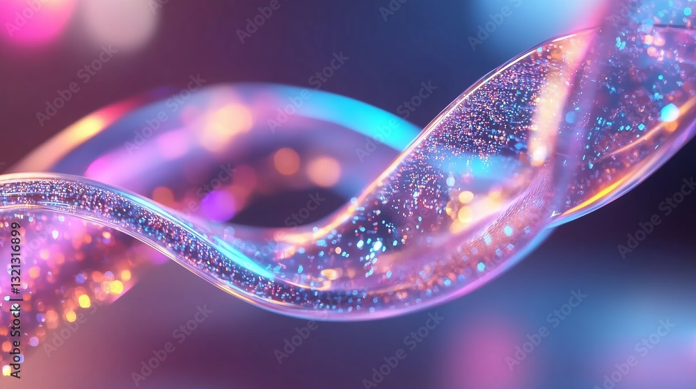 Poster colorful sparkling wave with glowing lights creates a mesmerizing visual effect in an abstract backg