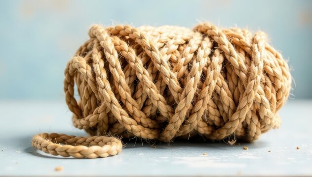 Rustic jute twine skein, natural fiber texture, texture, packaging material