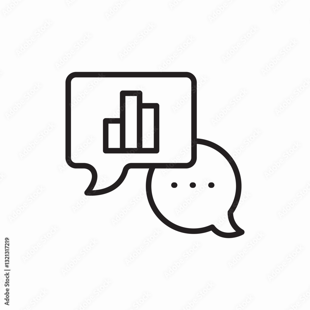 Aufkleber data chart message bubble icon vector sign