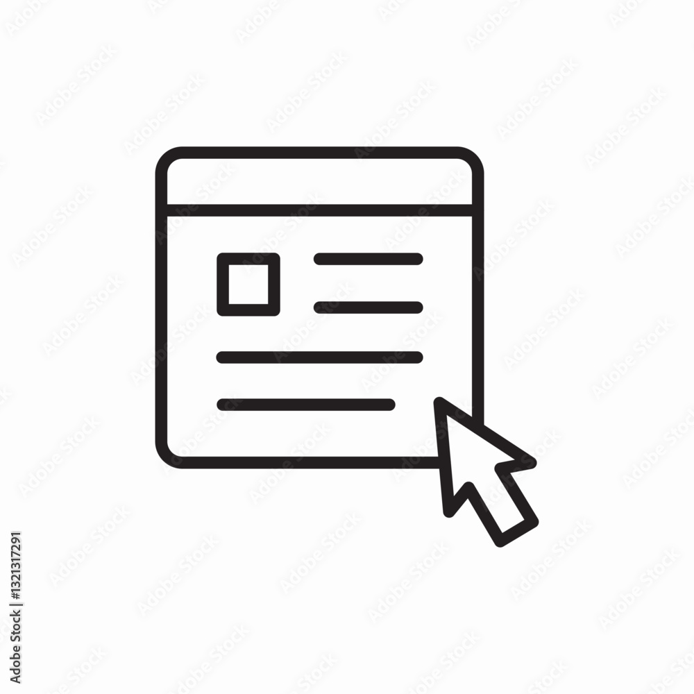 Poster web document click cursor icon vector sign